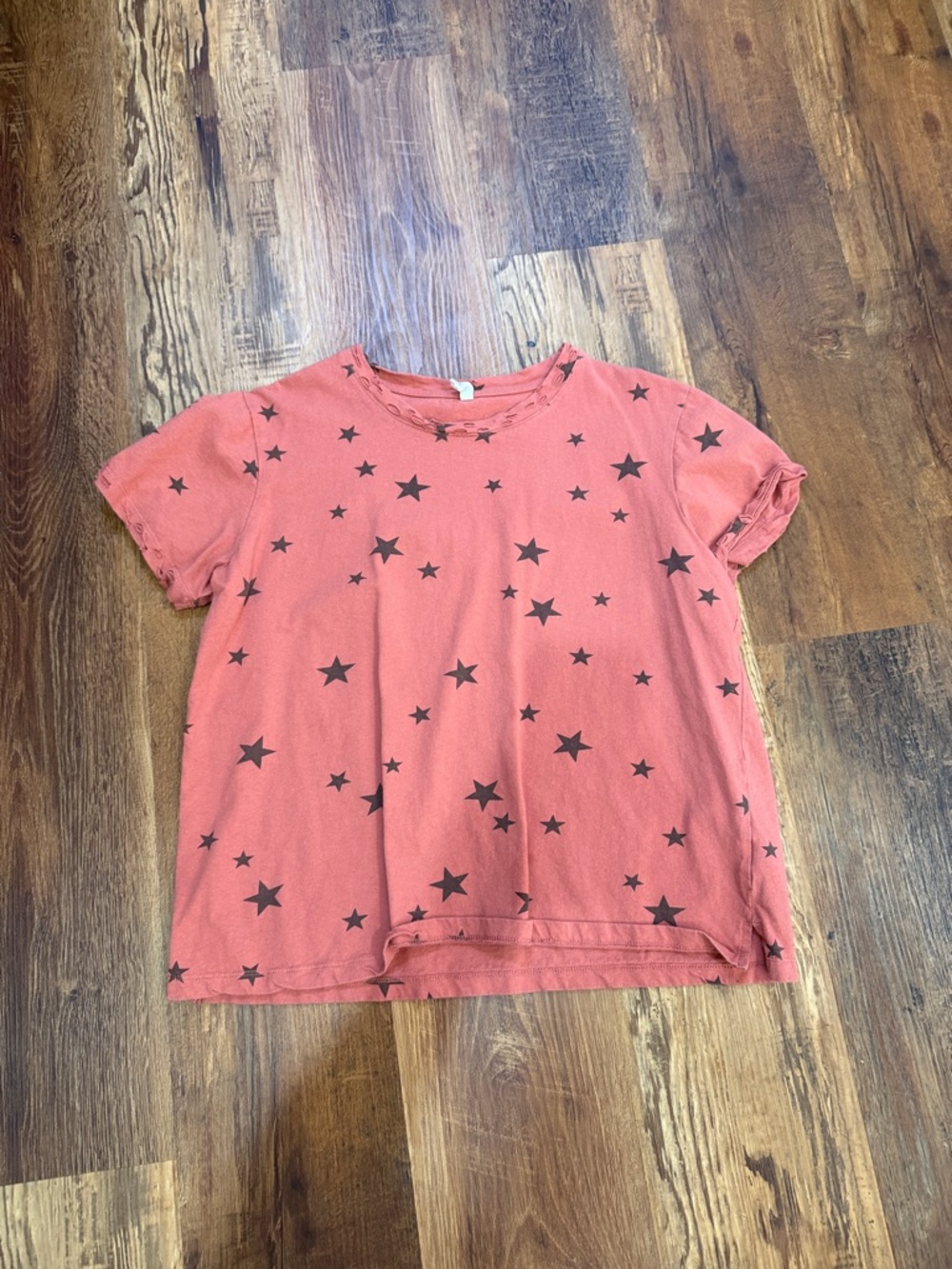 Wishlist Coral Star Print Short Sleeve Tee